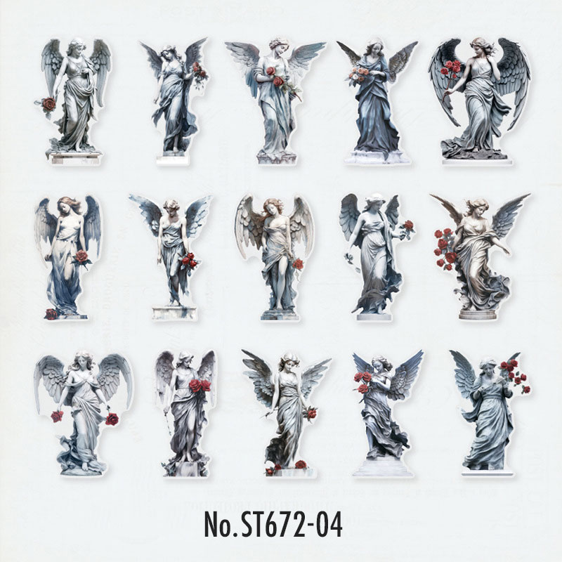 ST672 彫刻 石像 女神 天使 女性 芸術 アート PET コラージュ素材