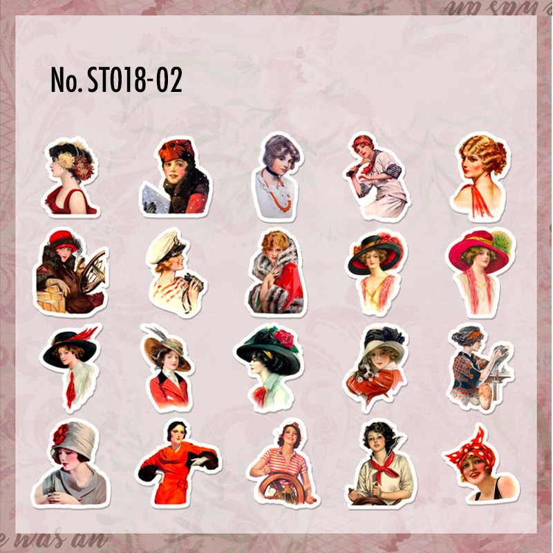 コラージュ 素材 シール 人物 ジャンクジャーナル アンティーク