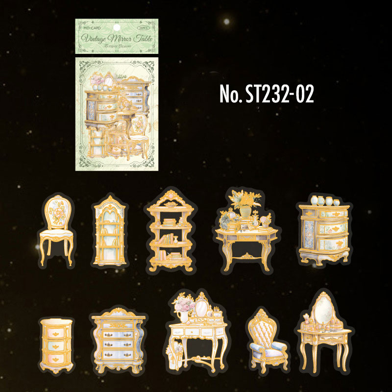 コラージュ 素材 シール 小物 シャンデリア きのこ 食器 ジャンク