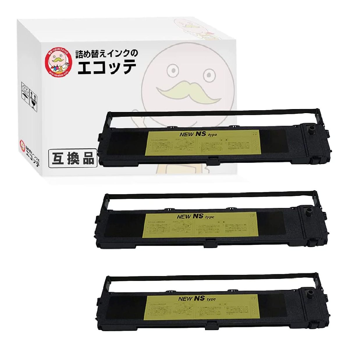 エコッテ JFQC0005205 東芝テック用 インクリボンカセット 黒 2個