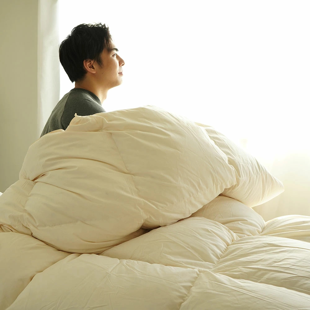 羽毛布団 シングル スーパーロング 150×230cm 掛け布団 ホワイトマザー