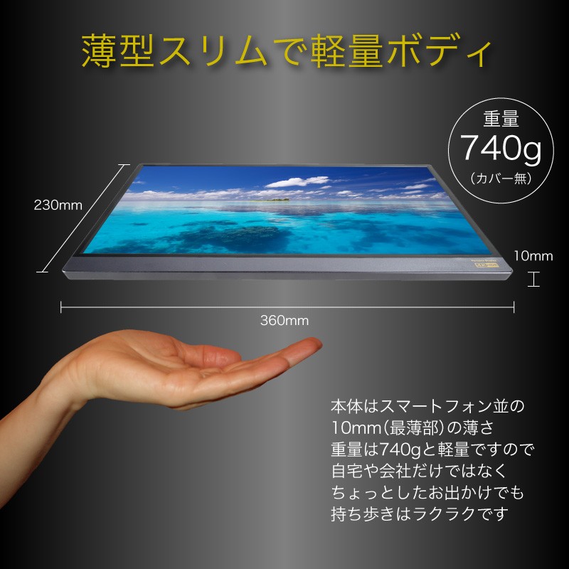 4K 15.6インチ HDR モバイルモニター 3840×2160 モバイルディスプレイ