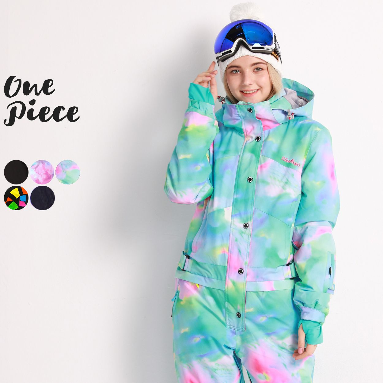 スノボウェア スキーウエア ワンピース レディース つなぎ : スノー