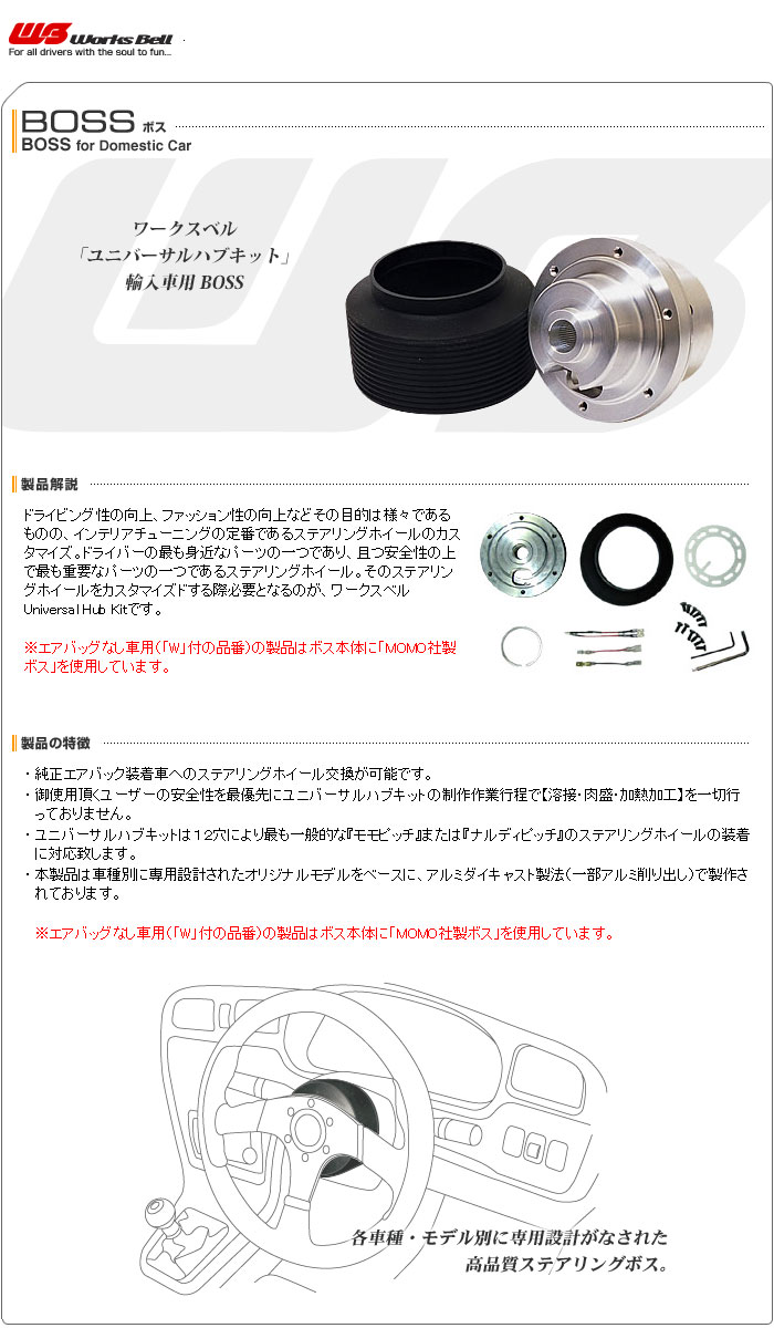 ワークスベル ステアリングボス BMW ミニ (R50/R52/R53) 2002/03〜2007