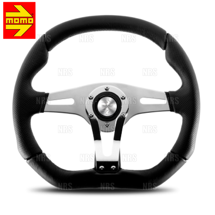 MOMO シルバー 3スポーク ステアリング MOMO ステアリング 3スポーク