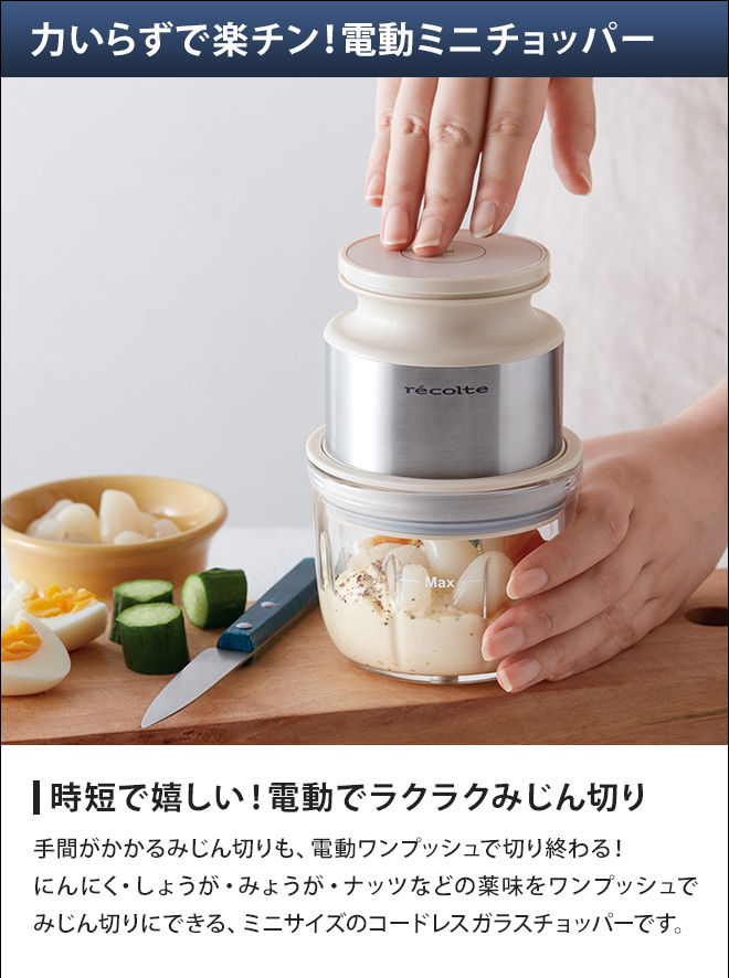 recolte（レコルト） フードプロセッサー コードレスミニチョッパー