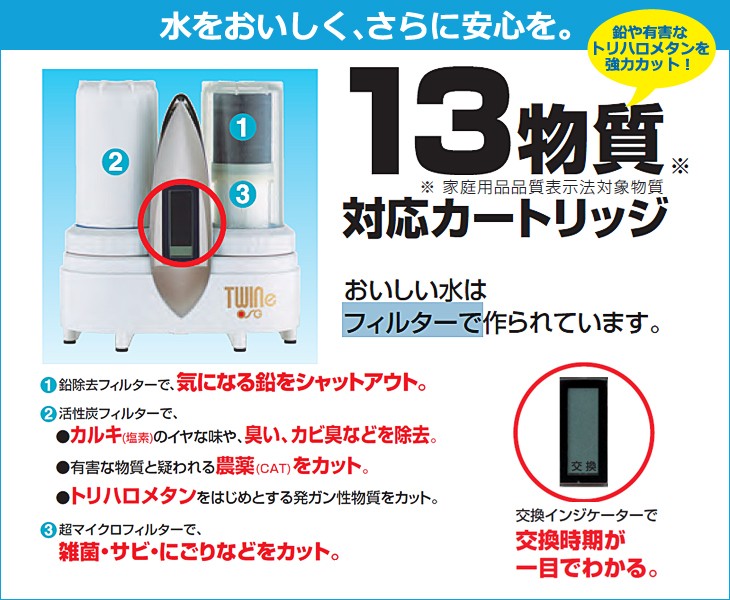 OSG Te-s 家庭用据置浄水器 TWINe(ツインイー) : アクアース ヤフー店
