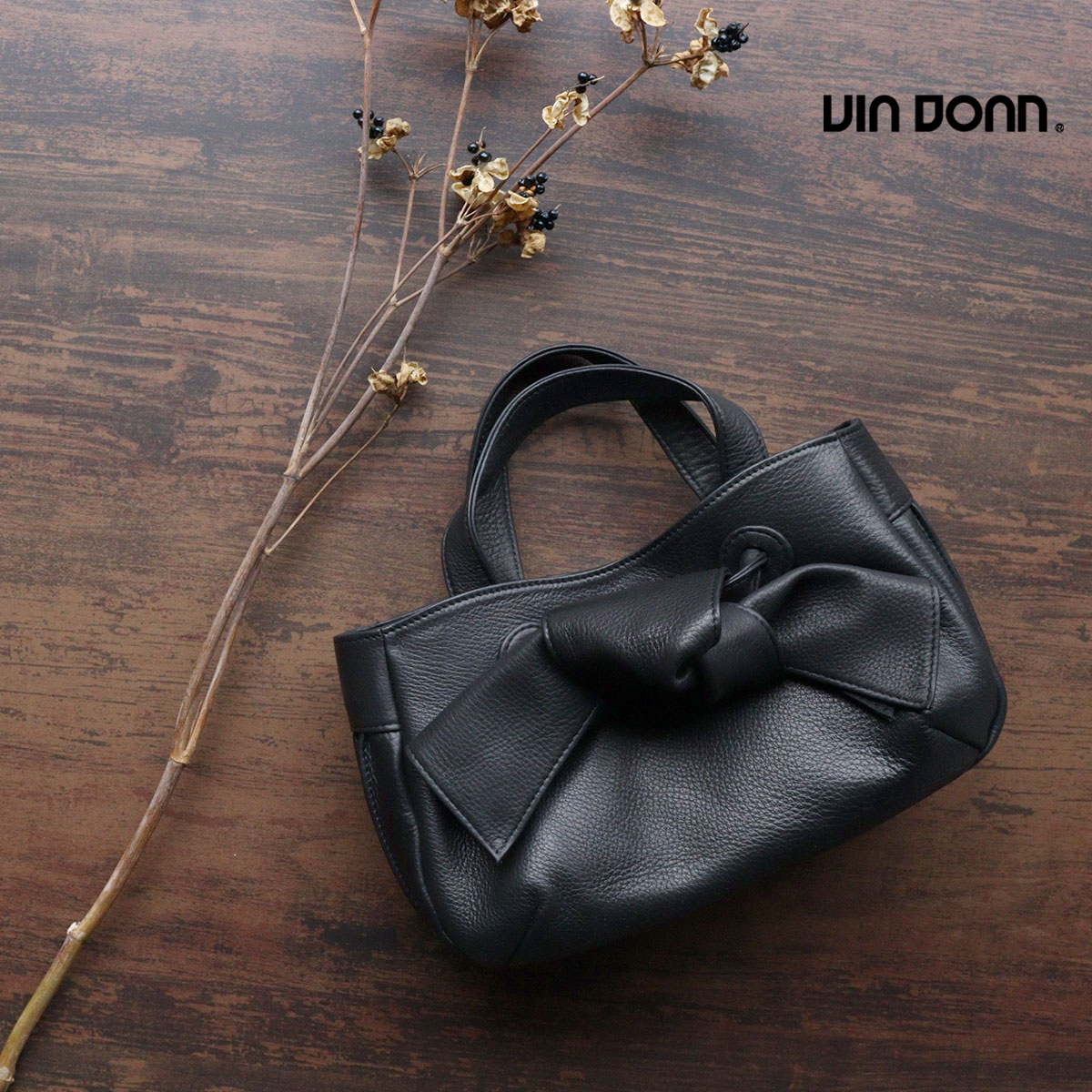 ジルダ 手提げバッグ ハンドバッグ リボン 横型 VIA DOAN(ヴィアドアン