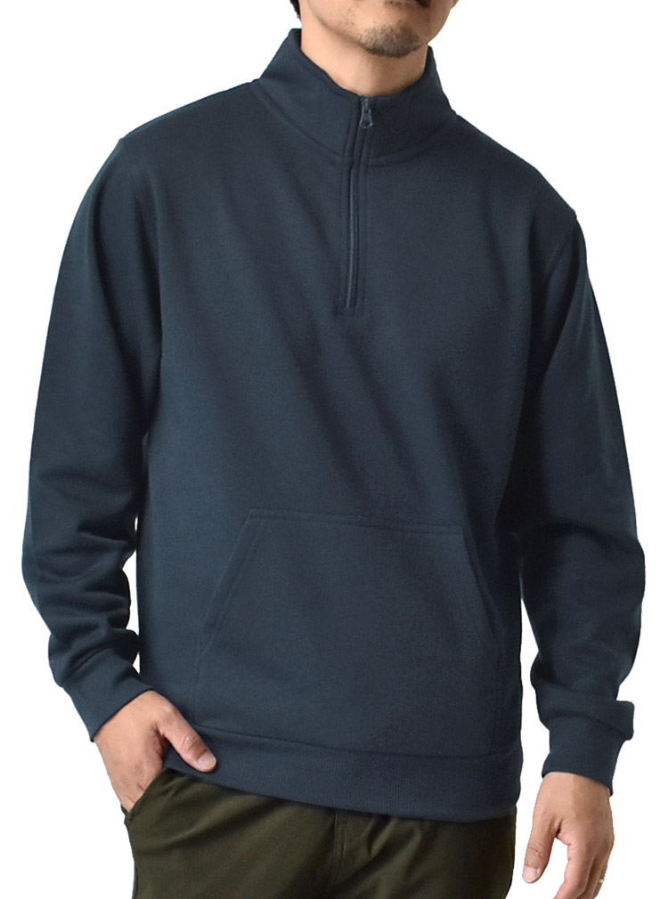 ARUGE（アルージェ） ハーフジップ スウェット メンズ トレーナー 裏