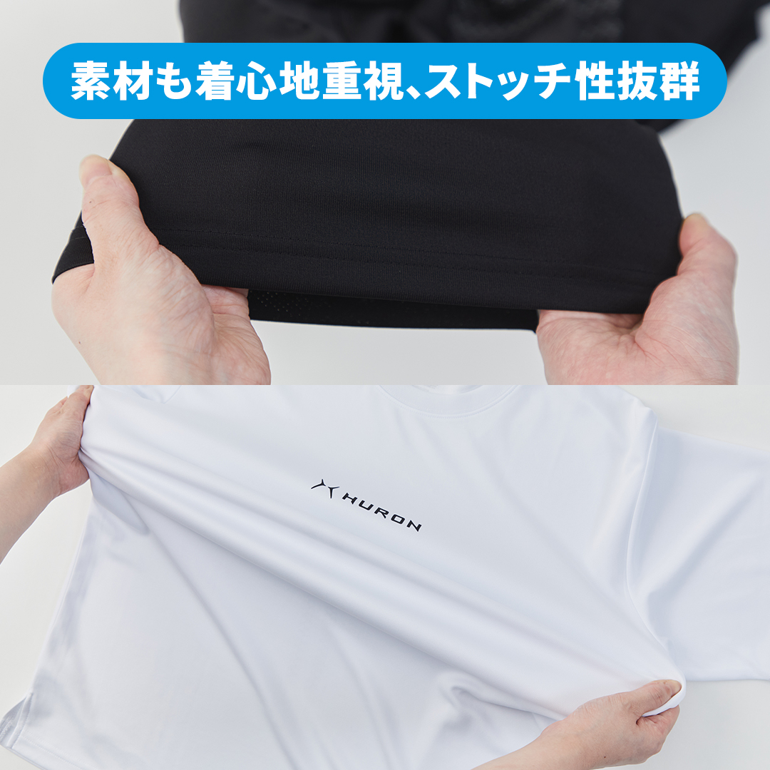 管理医療機器 ヒューロン リカバリーウェア Tシャツ 半袖 黒 白 S M L