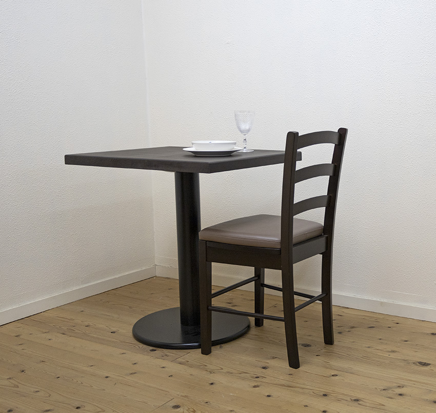 木製 ダイニングチェア カプチーノ こげ茶色 クッション座面 CDK383CA