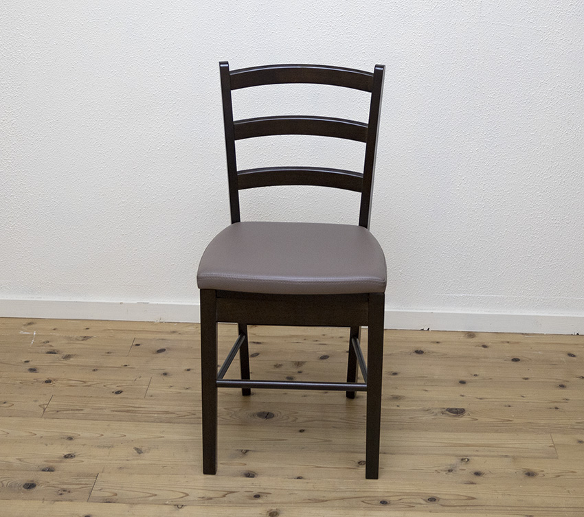 木製 ダイニングチェア カプチーノ こげ茶色 クッション座面 CDK383CA