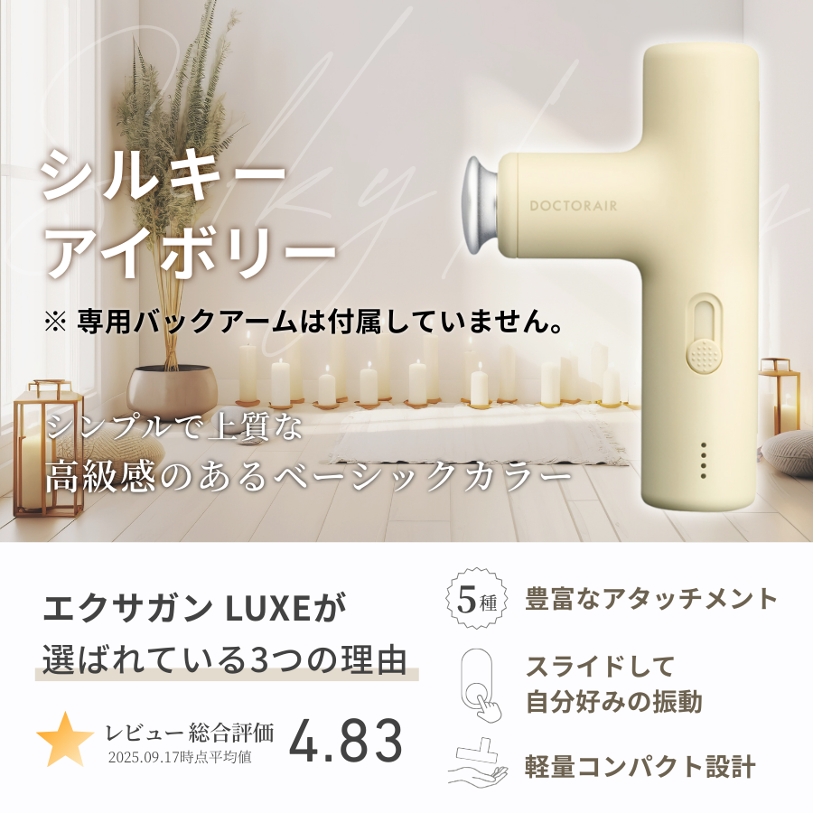 ドクターエア（DOCTORAIR） エクサガン LUXE REG-12 ハンディガン 軽量