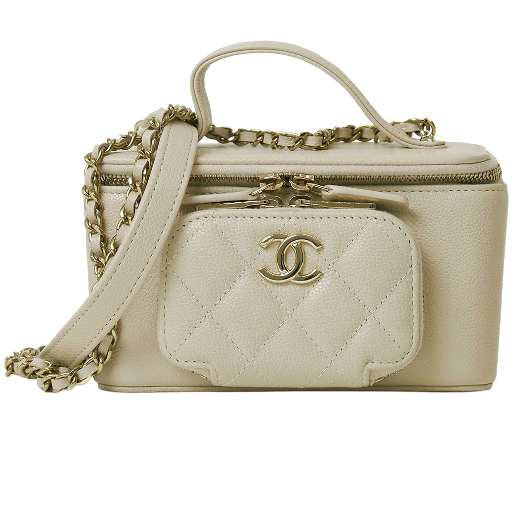 CHANEL（シャネル） バニティ 2WAYチェーンショルダー バッグ ベージュ