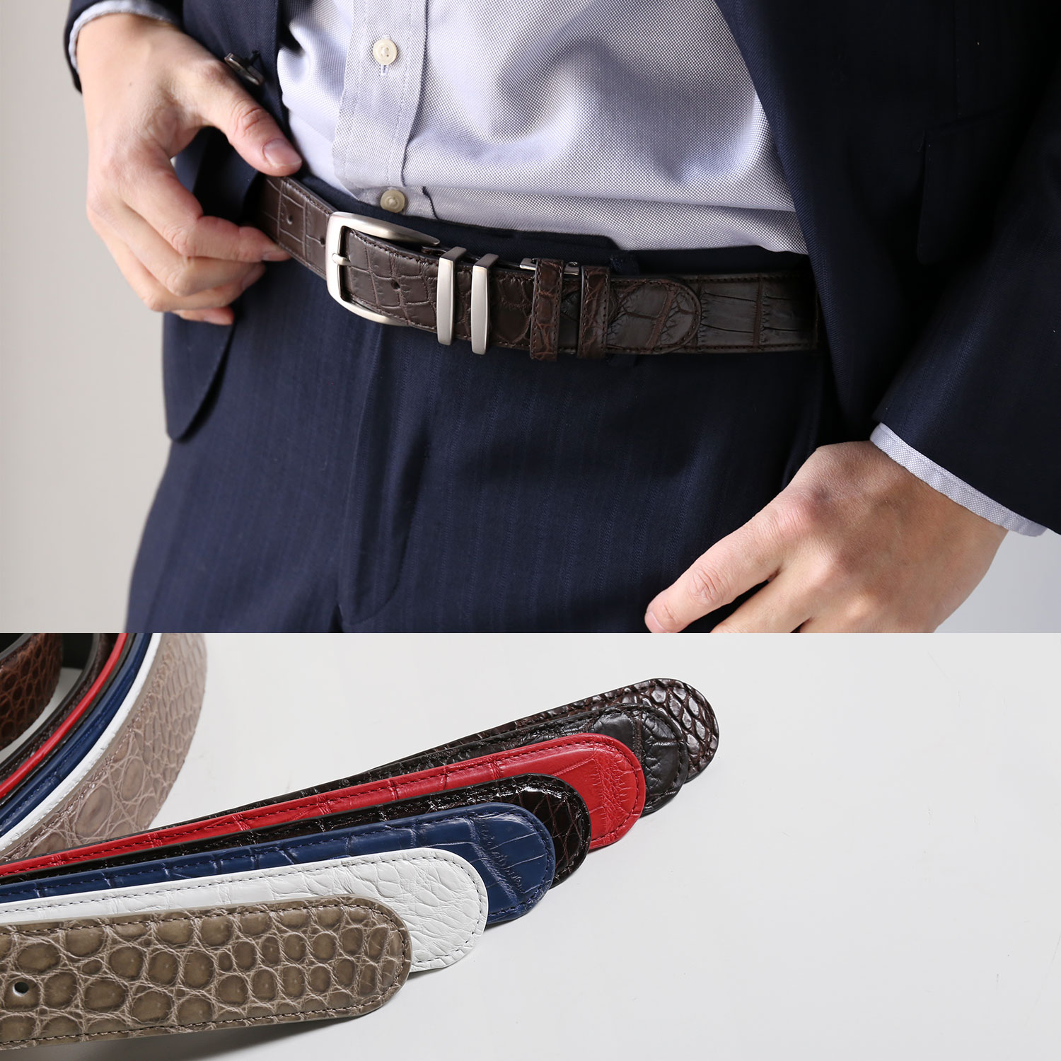 sankyo shokai（三京商会） ＜爆買＞メンズ ベルト クロコダイル