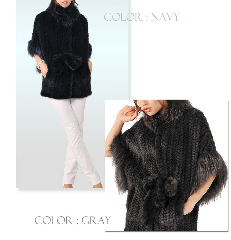 sankyo shokai（三京商会） ＜爆買＞毛皮/ミンク 編み込み ケープ