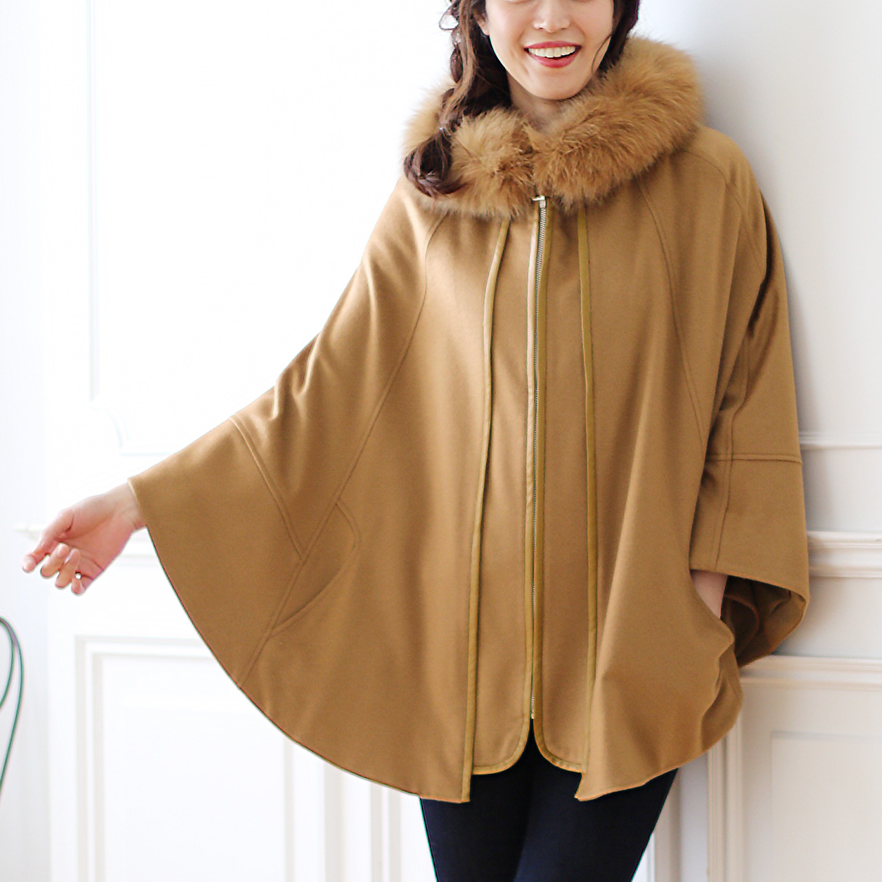 sankyo shokai（三京商会） ＜爆買＞ケープ カシミヤ 100% ポンチョ