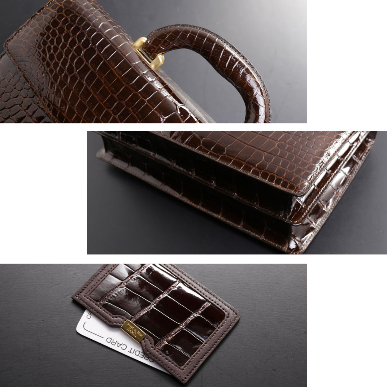 sankyo shokai（三京商会） クロコダイル メンズ ビジネスバッグ