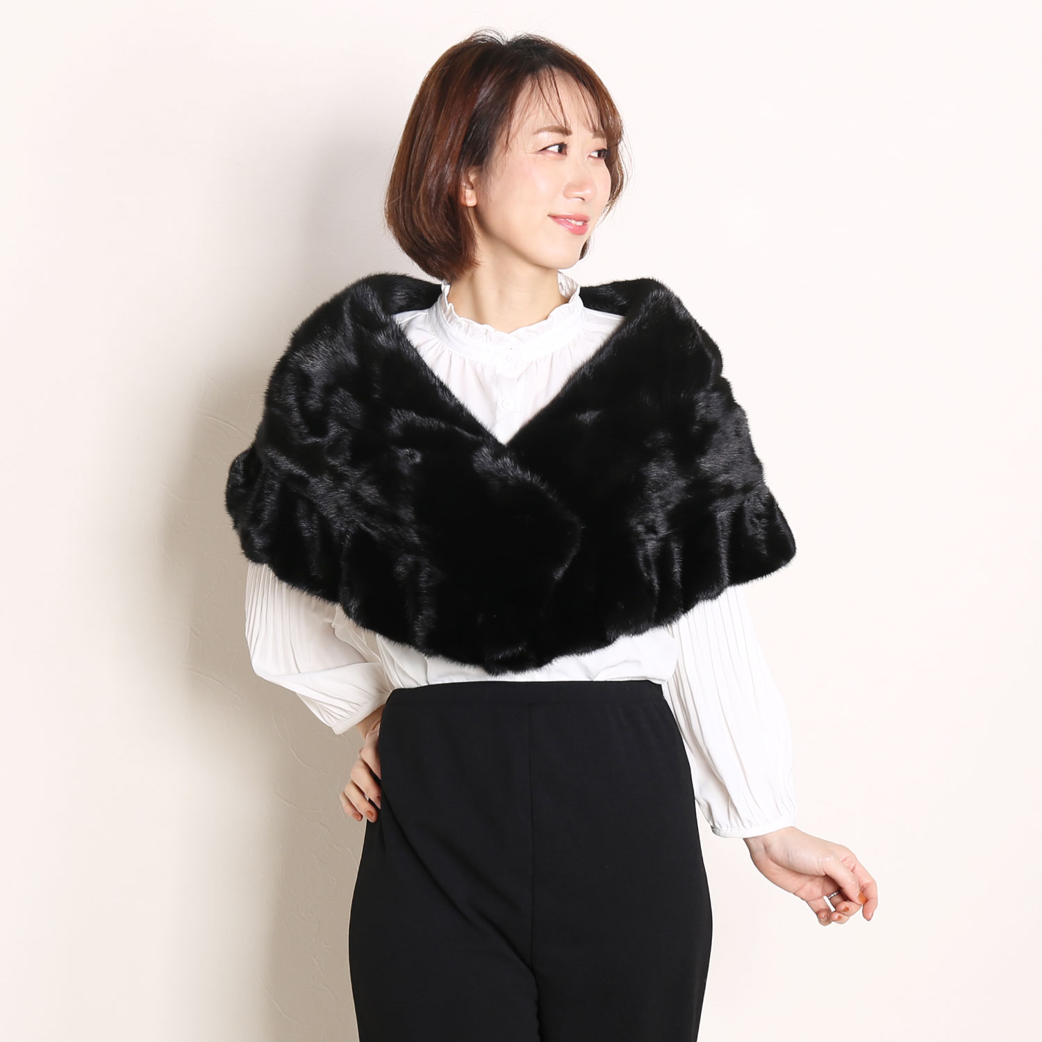 sankyo shokai（三京商会） ＜爆買＞ミンク ケープ フリルデザイン