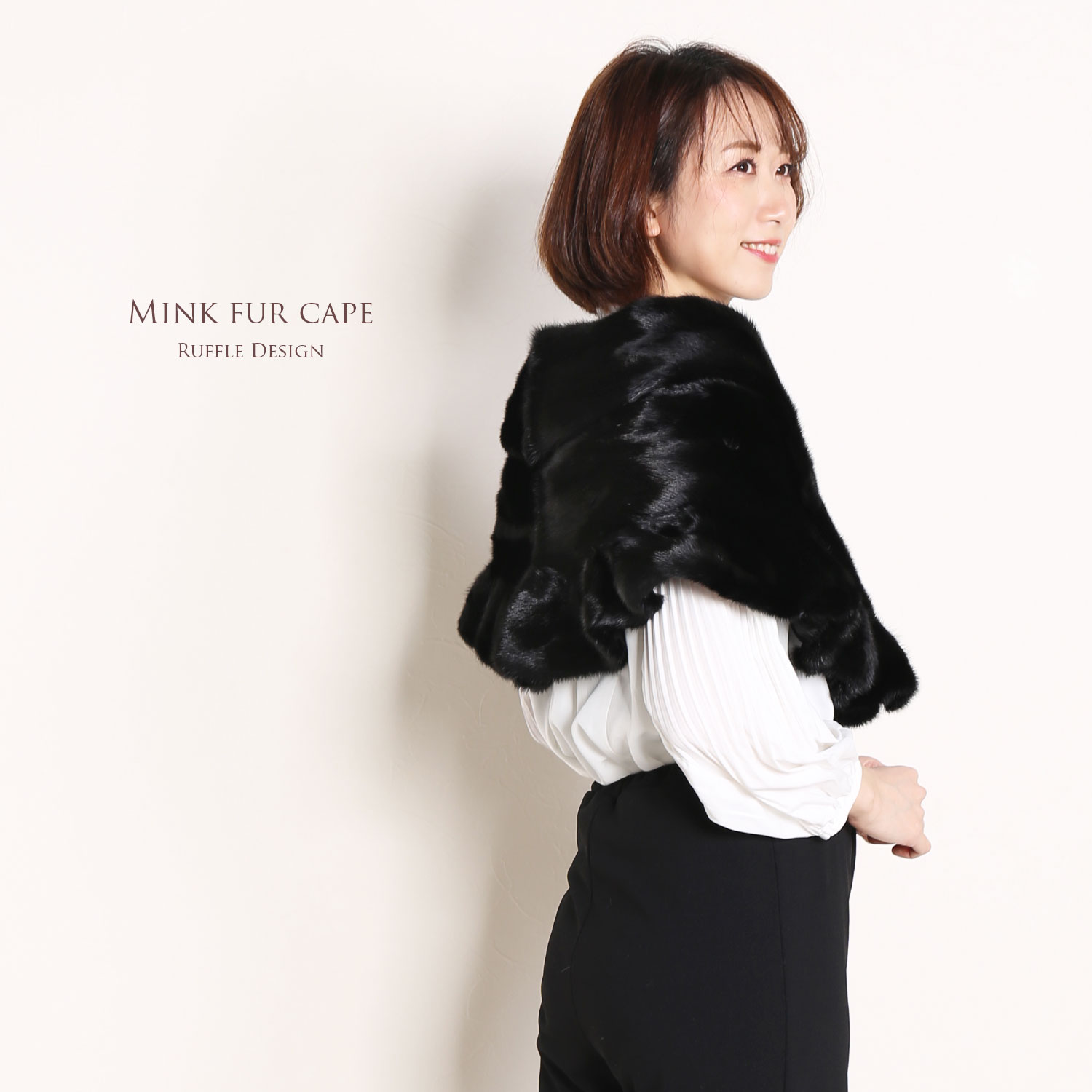 sankyo shokai（三京商会） ＜爆買＞ミンク ケープ フリルデザイン