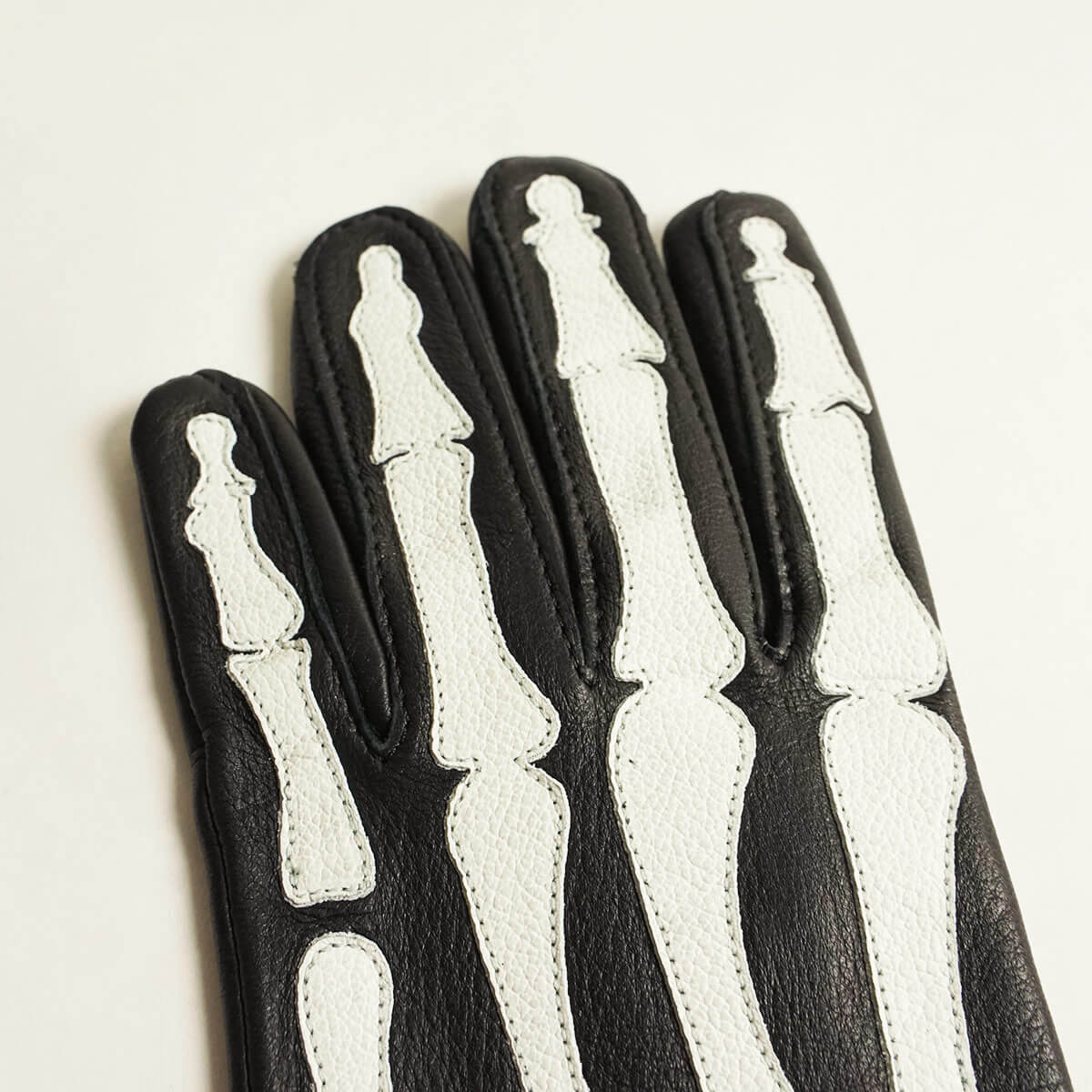 VANSON（バンソン） レザーグローブ ローパー Xレイ ボーンズ ブラック