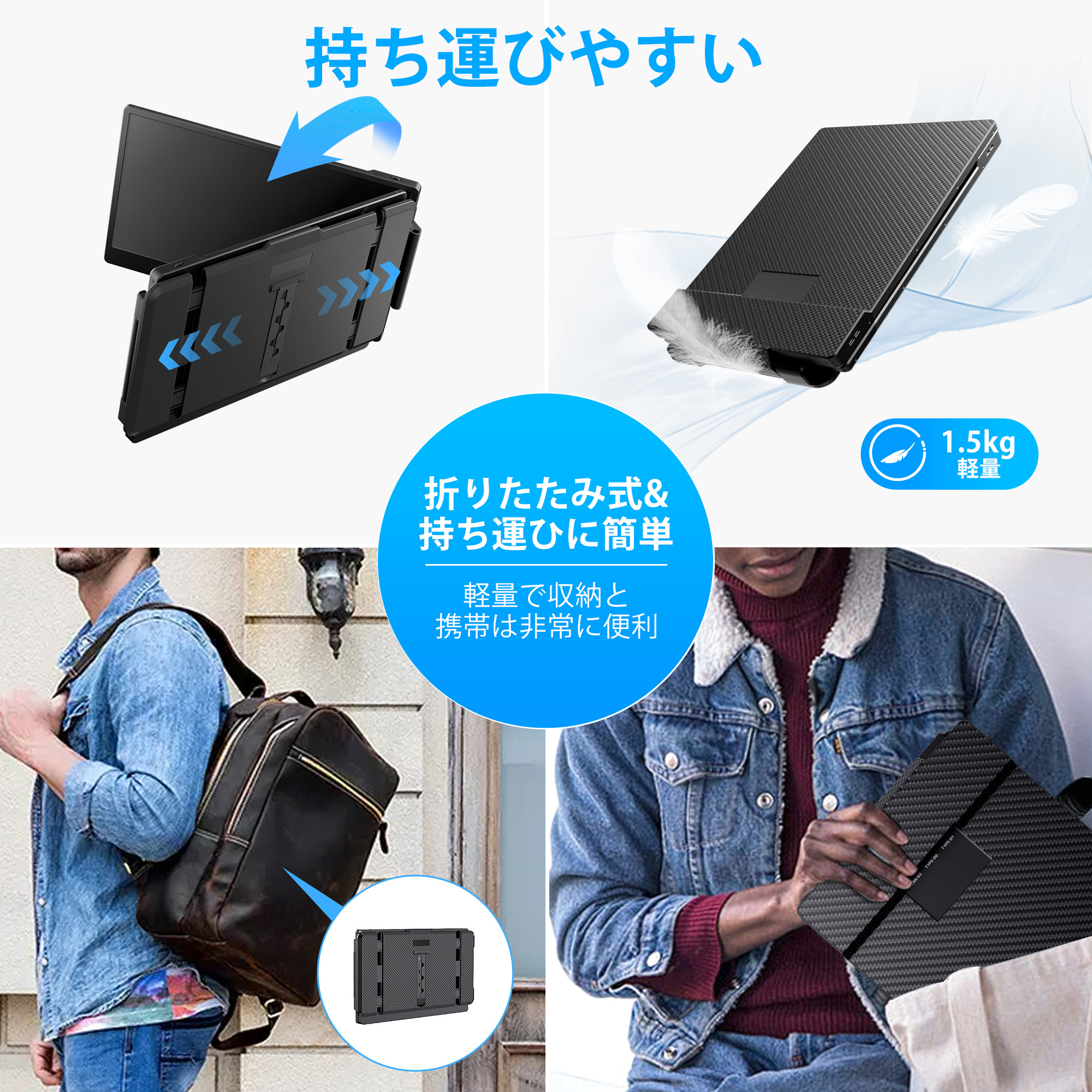 JETAKU トリプルモニター モバイルモニター14インチ ディスプレイ