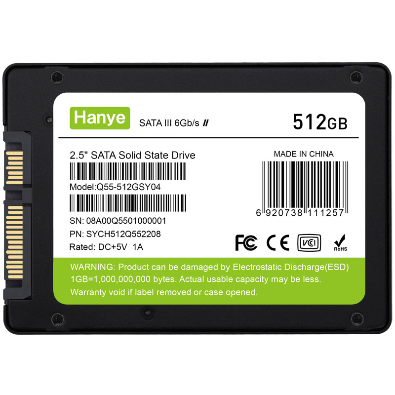 Hanye Hanye SSD 512GB 内蔵型 2.5インチ 7mm SATAIII 6Gb/s 550MB/s