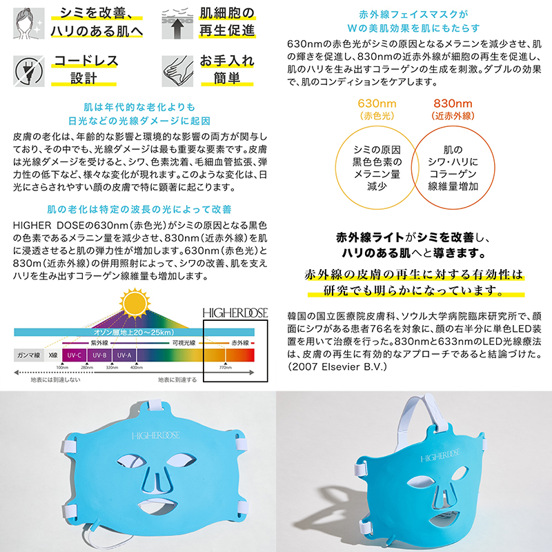 アントレックス HIGHER DOSE ハイアードーズ 赤外線フェイスマスク
