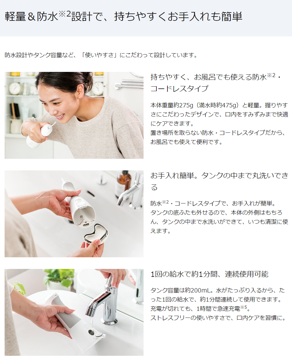 Doltz Panasonic EW-DJ55-W 口腔洗浄器 ジェットウォッシャードルツ