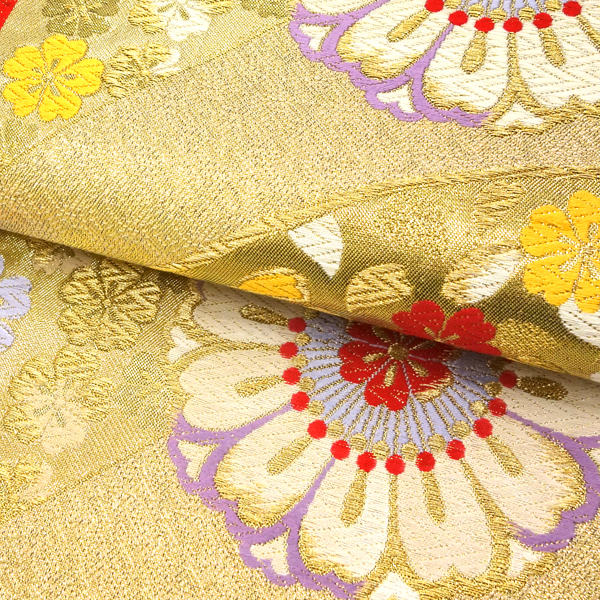 20%OFFセール 廣部商事 振袖用 袋帯 金 ゴールド 仕立て上がり 斜め