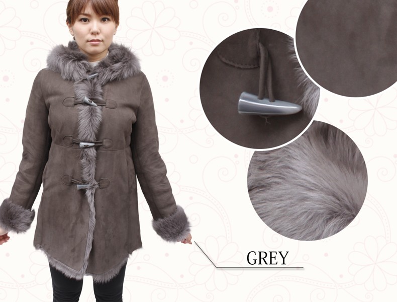ムートンコート レディース トスカーナ ダッフルコート フード ハーフ