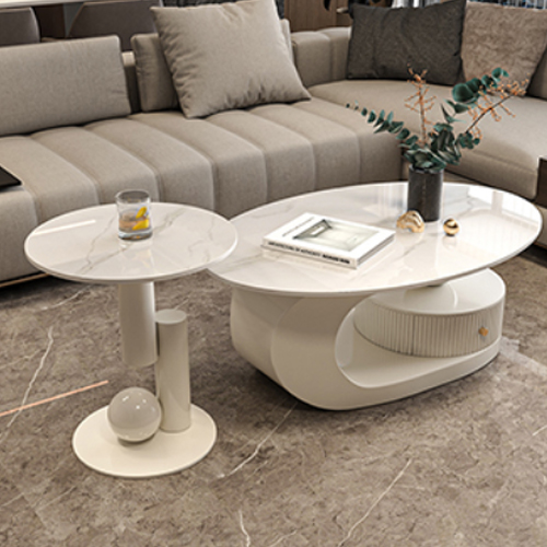 10%OFF期間限定☆レビュー特典・センターテーブル 大理石調 ロー