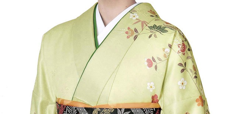 H.L（アッシュ・エル） 訪問着 単品 黄緑ぼかし地 宝尽くし枝吉祥花柄