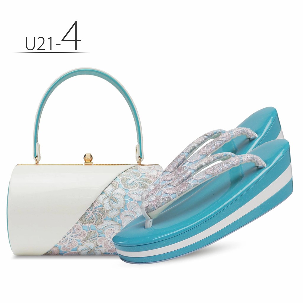 NISHIORI 草履バッグセット レース×エナメル 選べる 7色 振袖用 ラメ