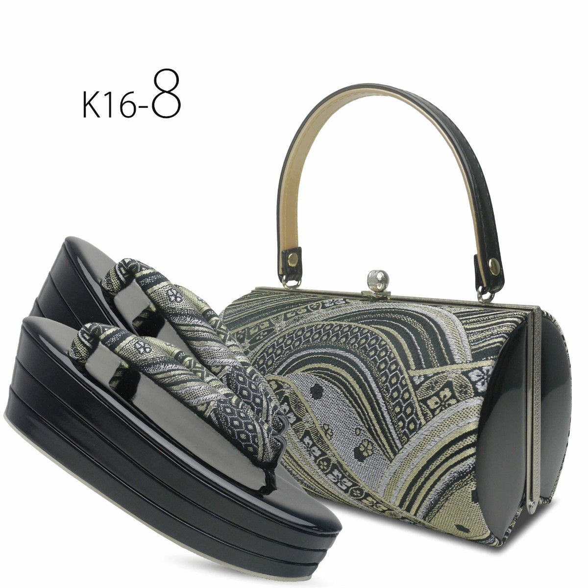 NISHIORI モノトーン 草履バッグセット 7cmヒール 3枚芯 草履 選べる