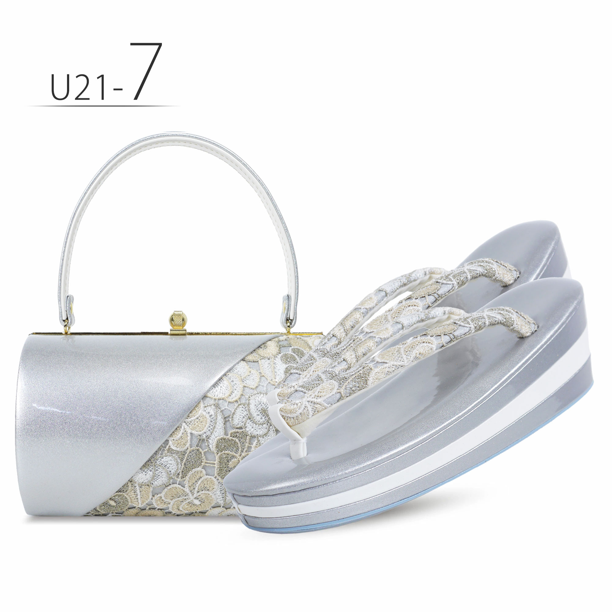 NISHIORI 草履バッグセット レース×エナメル 選べる 7色 振袖用 ラメ