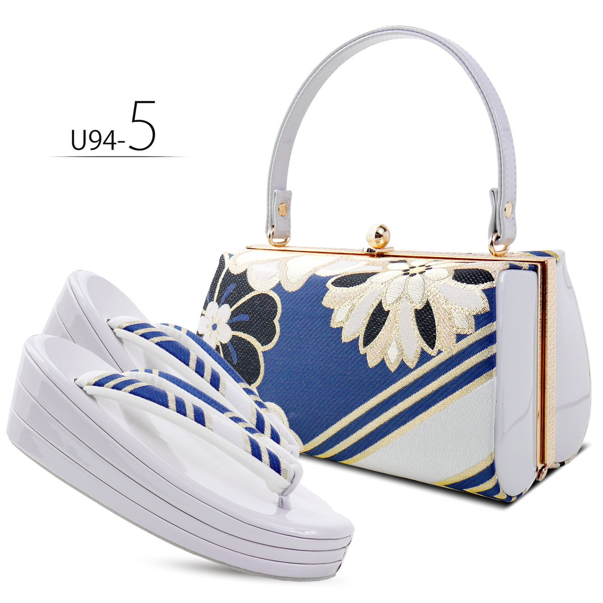 NISHIORI 振袖向き くすみカラー 草履バッグ セット 帯地 エナメル