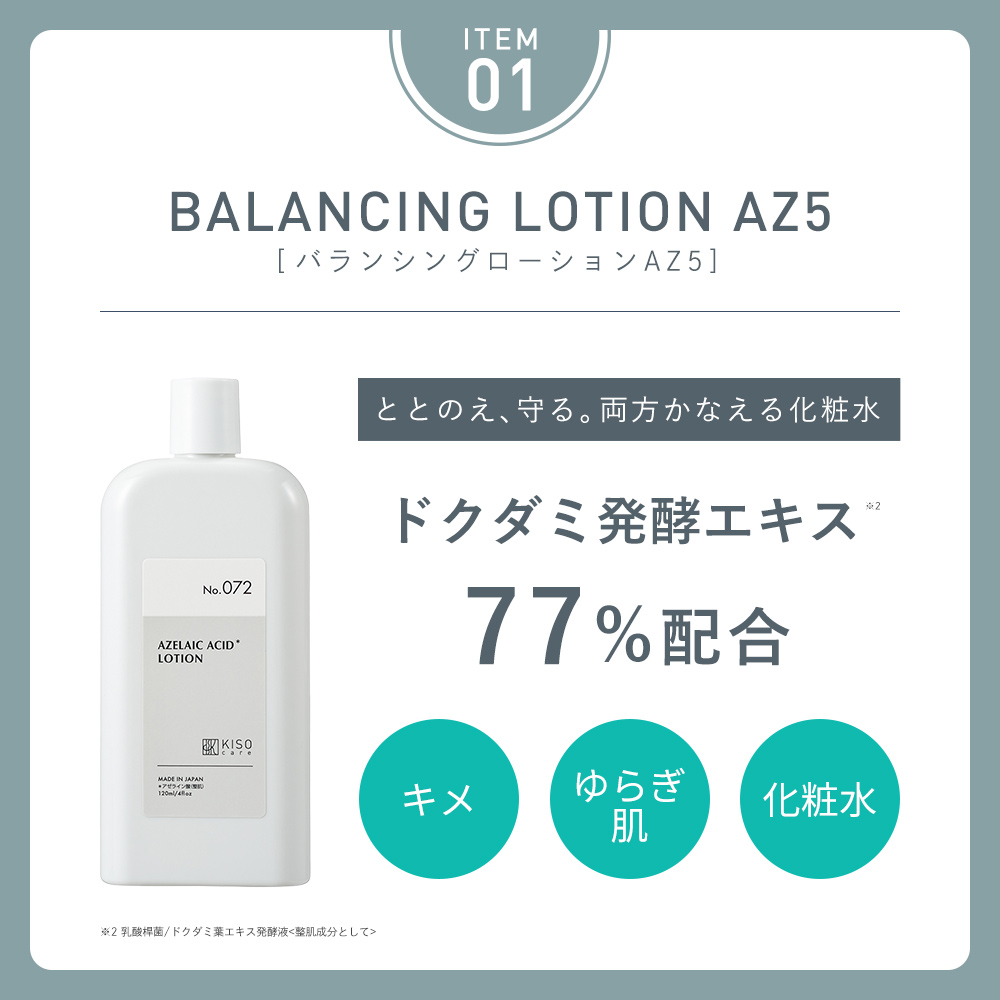 KISO アゼライン酸 スキンケア5点セット キソ ドクダミ アゼライン酸