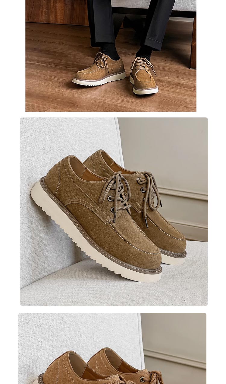 カジュアルシューズ メンズ スウェード スエード 本革 レースアップ