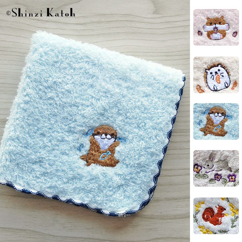 タオルハンカチ レディース 女性 子供 プレゼント ハムスター カワウソ