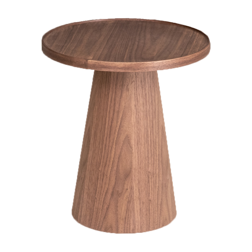 サイドテーブル ウォールナット オーク 突板 天然木 丸型 モダン