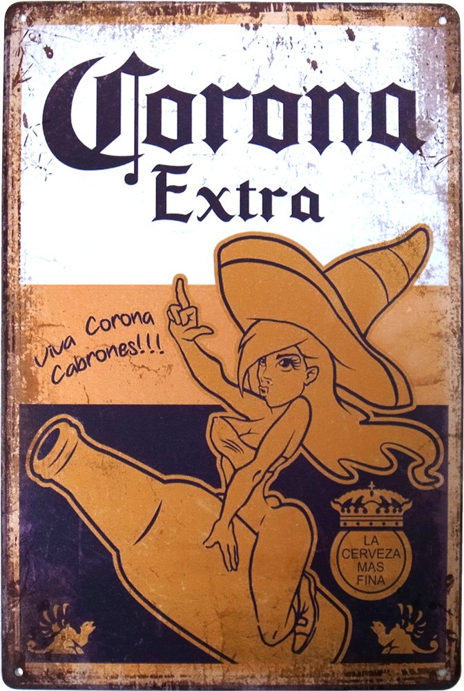 コロナ ビール ブリキ看板 20cm×30cm アメリカン雑貨 Corona Beer