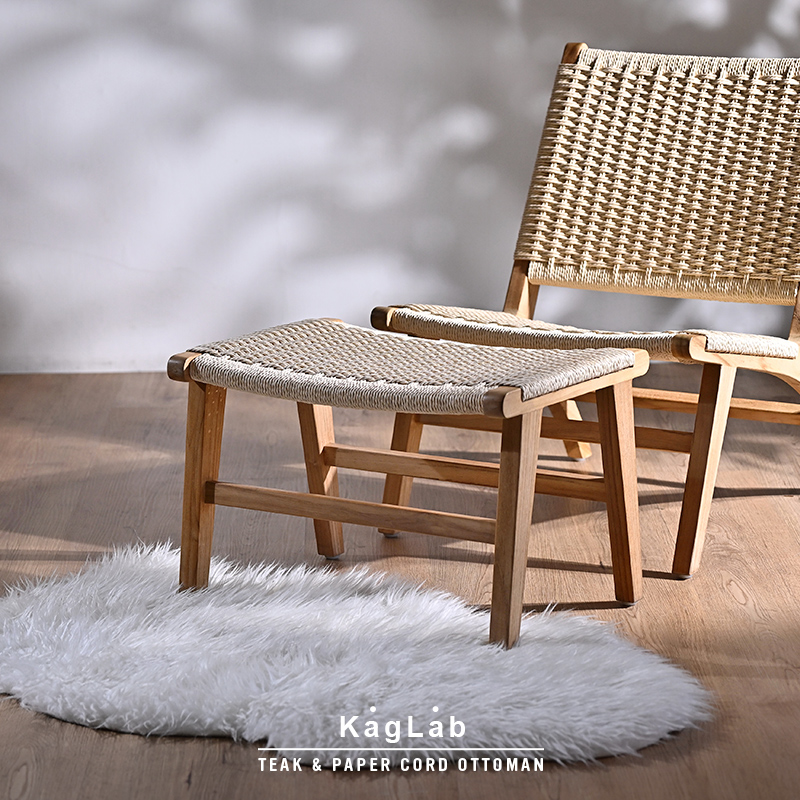 チーク ペーパーコード スツール チェア オットマン アジアン 椅子