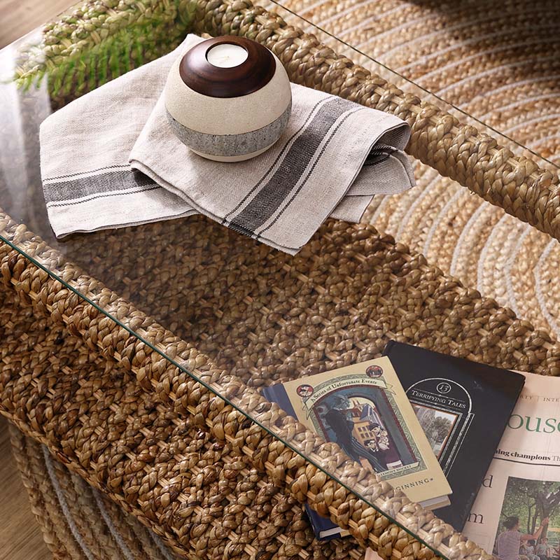 リビングテーブル 100cm幅 おしゃれ ウォーターヒヤシンス アジアン