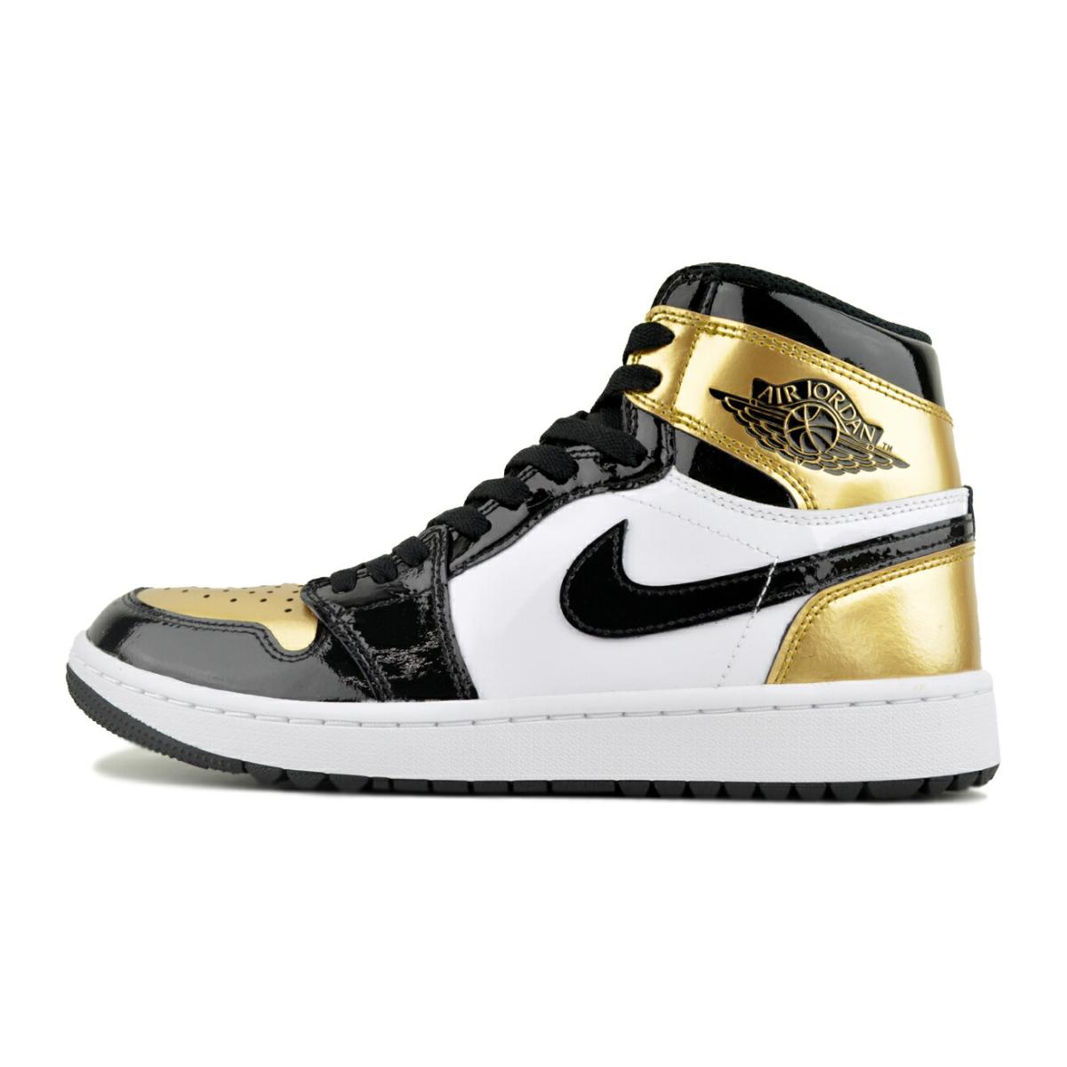 エア ジョーダン 1 NIKE AIR JORDAN HIGH GOLF blk/metallic gold-wht