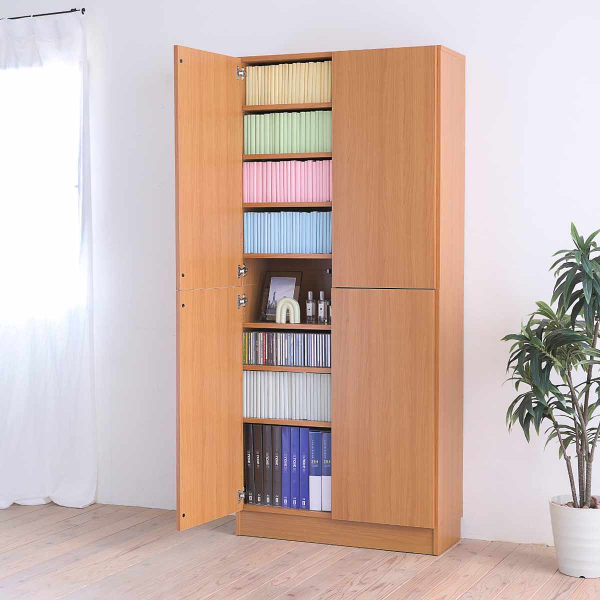 JK-PLAN（ジェイケイ・プラン） 本棚 扉付き 幅81cm 高さ180.5cm 全棚