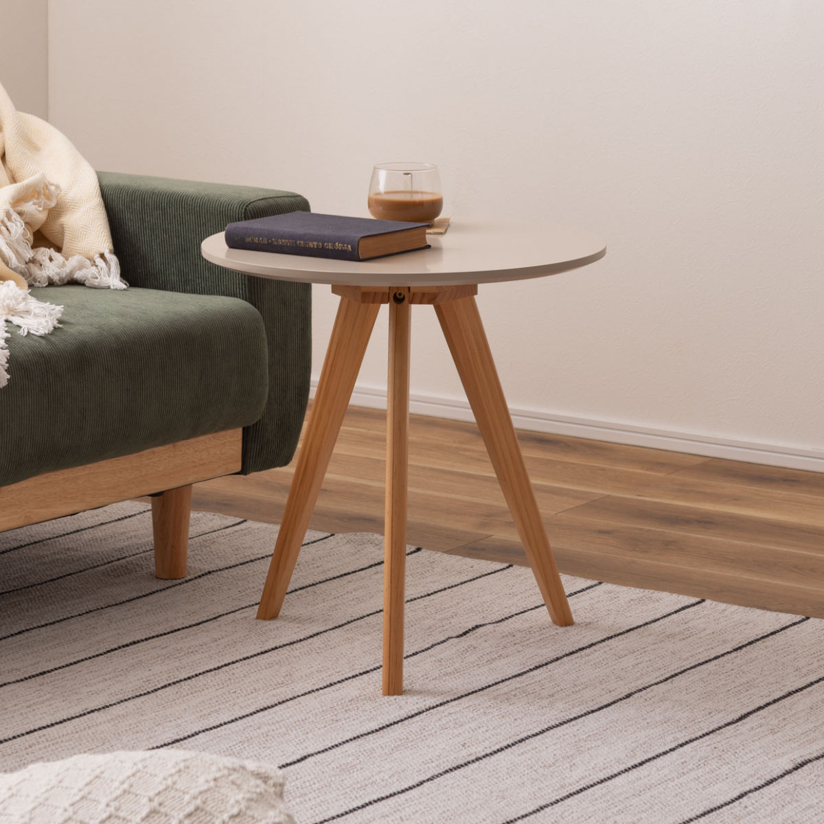 東谷 サイドテーブル 円型 直径50cm 高さ50cm くすみカラー ラウンド