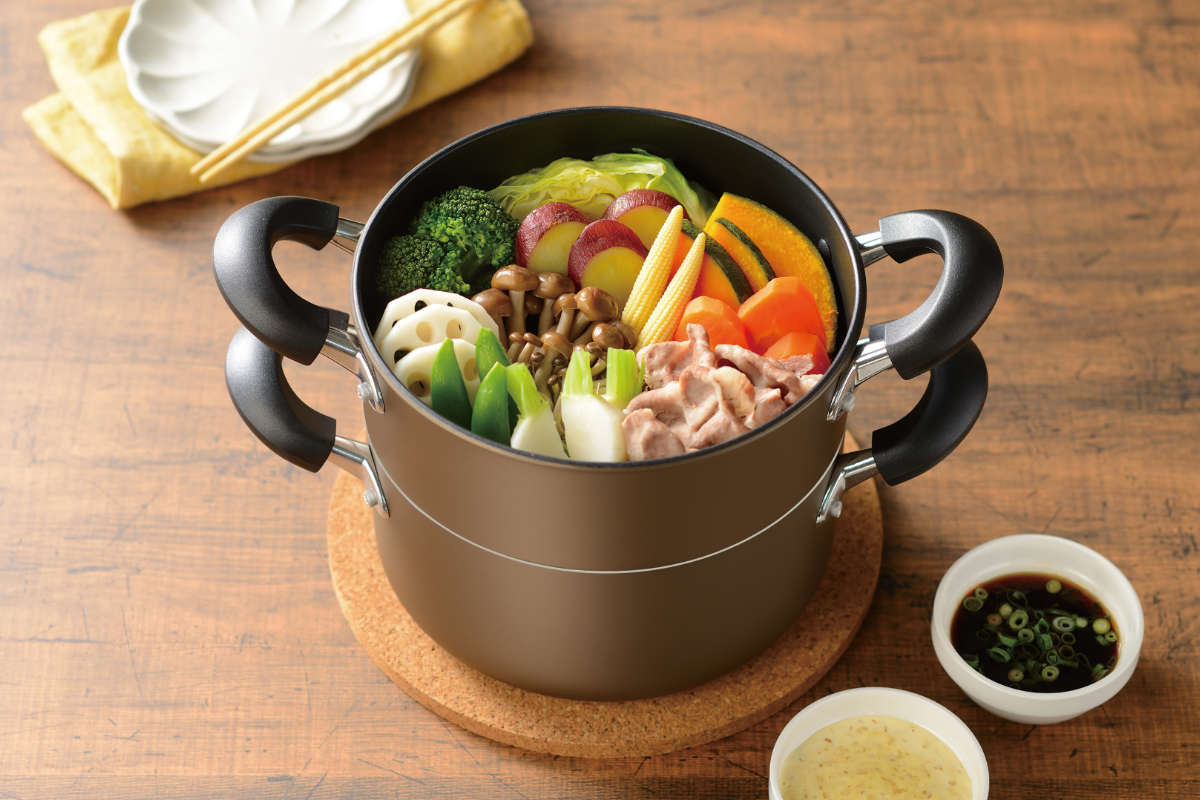 和平フレイズ 蒸し鍋 20cm IH対応 2段 Newおおらか鍋 IH二段蒸し料理鍋