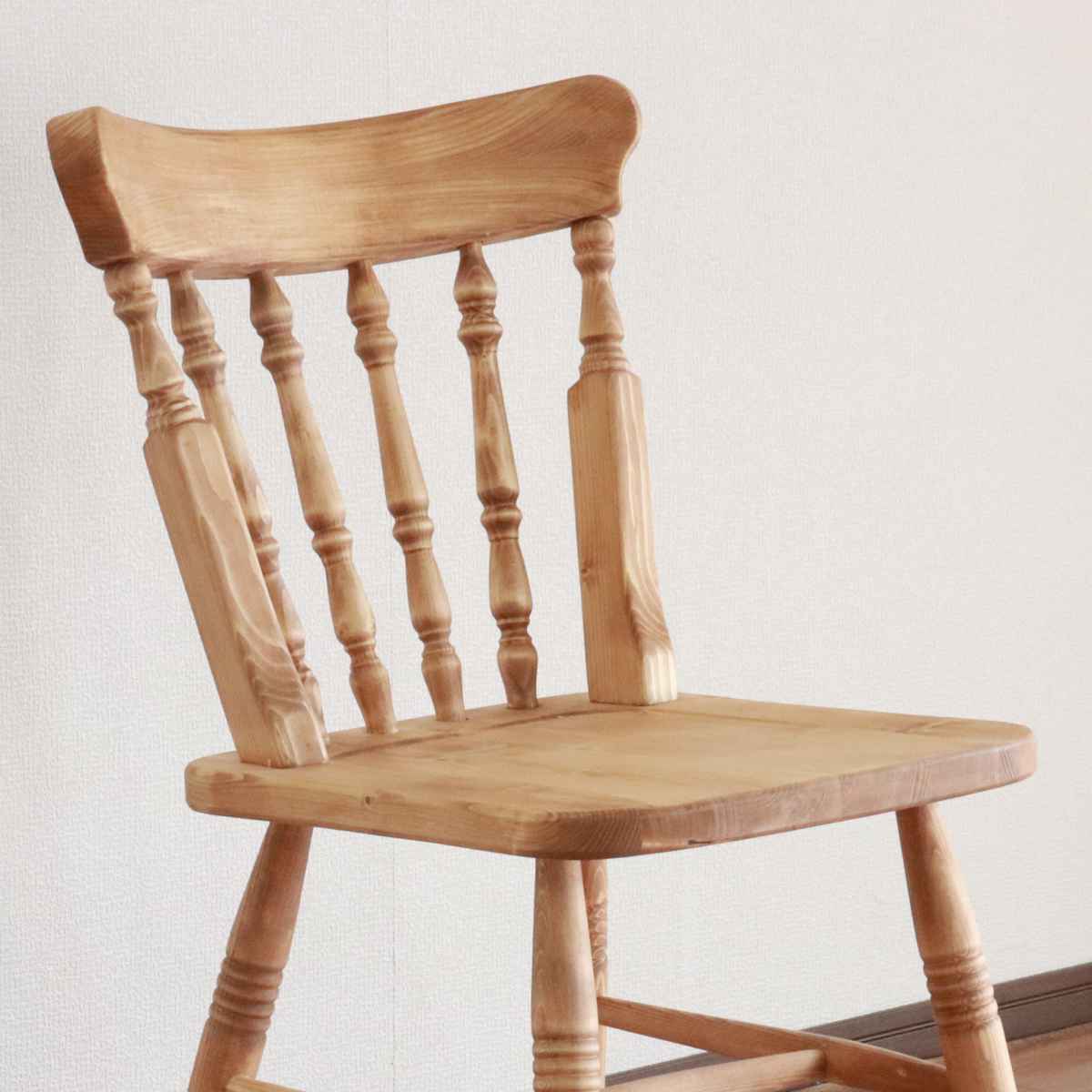 ウィンザーチェア 2脚セット 座面高44cm 天然木 カントリー調
