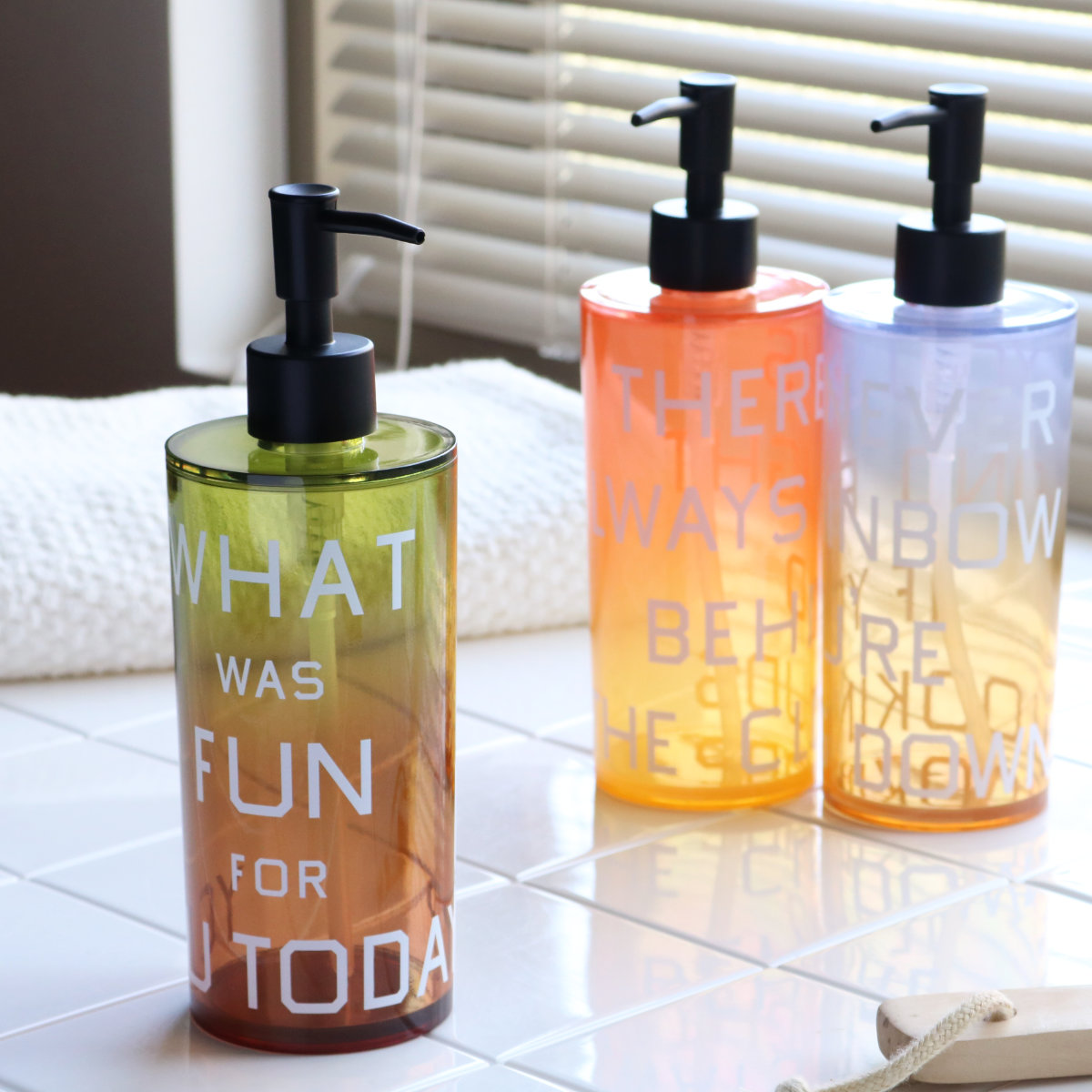 ディスペンサー GROWING 詰め替え ボトル500ml 日本製 グリーン